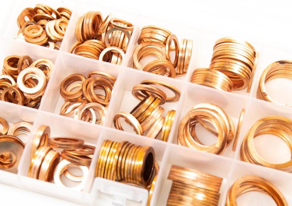 Aluminum and copper washers, set boxes Aluminum and copper washers, set boxes